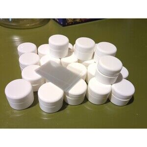 Lot 24 White Lip Balm Empty Containers + Sealing 0.25 oz For  Craft Homemade